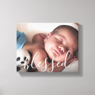 Persoonlijk babyfoto schrift canvas afdruk