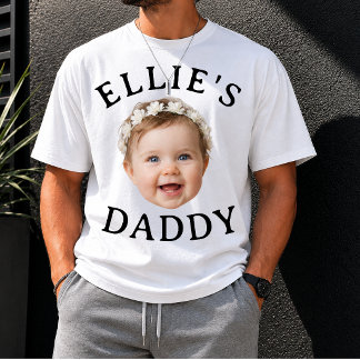 Persoonlijk babygezicht Daddy Mommy fotocadeau T-shirt