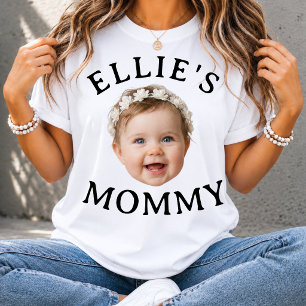 Persoonlijk babygezicht mammie op maat gemaakte fo t-shirt