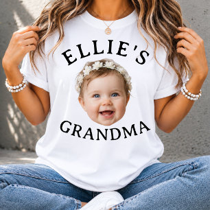 Persoonlijk babygezicht oma aangepast fotocadeau t-shirt