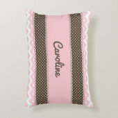 Persoonlijk babykussen - Roze en bruin Accent Kussen (Voorkant(Verticaal))