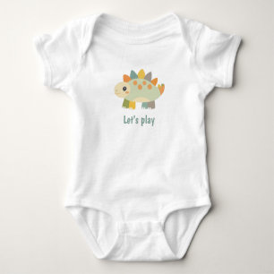 Persoonlijk babyrompertje in cartoonstijl met dino romper