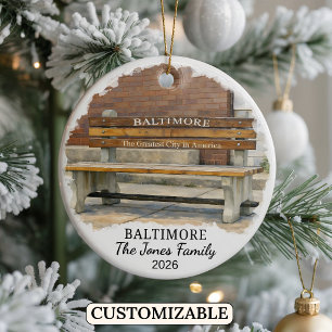 Persoonlijk Baltimore-sieraad, op maat Maryland Keramisch Ornament