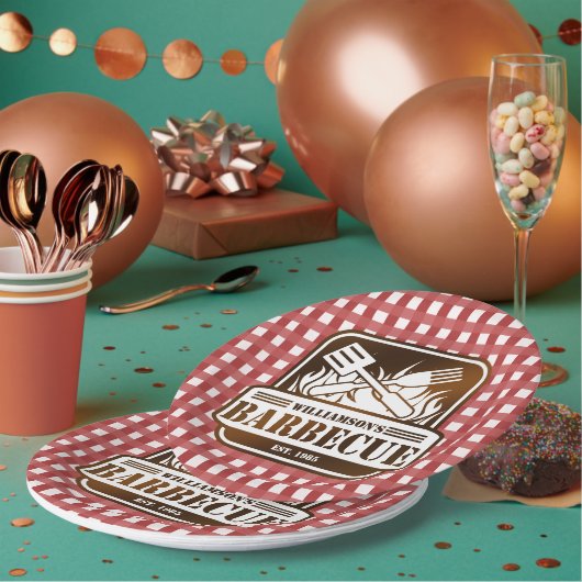 Persoonlijk barbecue papieren bordje (Multi)