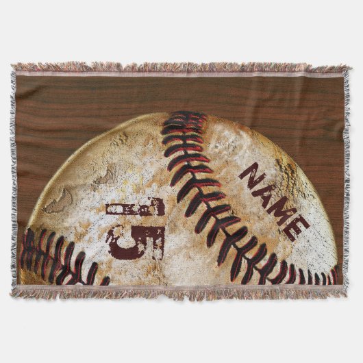 Persoonlijk Baseball Blankets Name Number Deken (Voorkant)