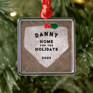 Persoonlijk Baseball Erfstuk Metalen Ornament