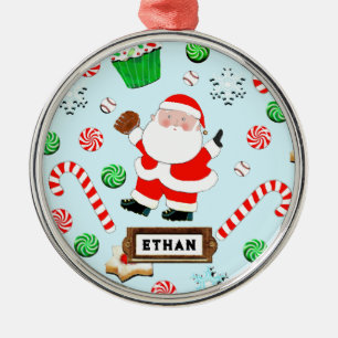 Persoonlijk Baseball Kerstcadeau Metalen Ornament