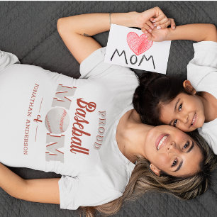Persoonlijk Baseball Moeder T-Shirt met trots