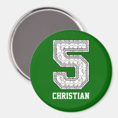 Persoonlijk Baseball Nummer 5 Magneet (Voorkant / Achterkant)