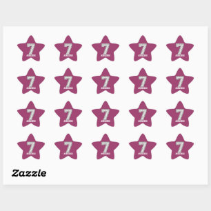 Persoonlijk Baseball Nummer 7 Ster Sticker
