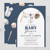 Persoonlijk Baseball Rookie Baby shower Kaart (Voorkant / Achterkant)