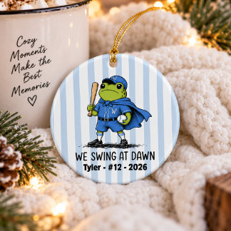 Persoonlijk Baseball Speler Cadeau Aangepaste Naam Keramisch Ornament