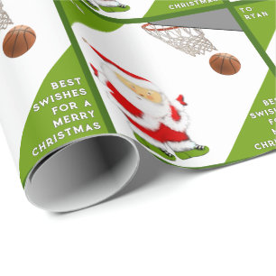 Persoonlijk basketbal kerstcadeau cadeaupapier