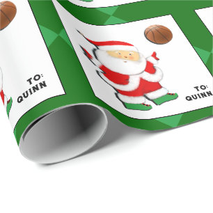 Persoonlijk basketbal kerstcadeau cadeaupapier
