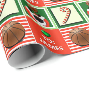 Persoonlijk basketbal kerstcadeau cadeaupapier