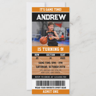 Persoonlijk Basketbal Swish Verjaardag Sport Ticke Kaart