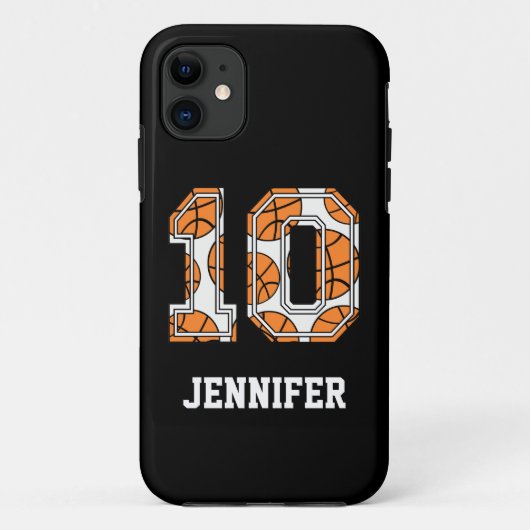 Persoonlijk Basketball Number 10 Case-Mate iPhone Case (Achterkant)