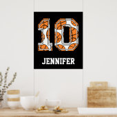 Persoonlijk Basketball Number 10 Poster (Keuken)
