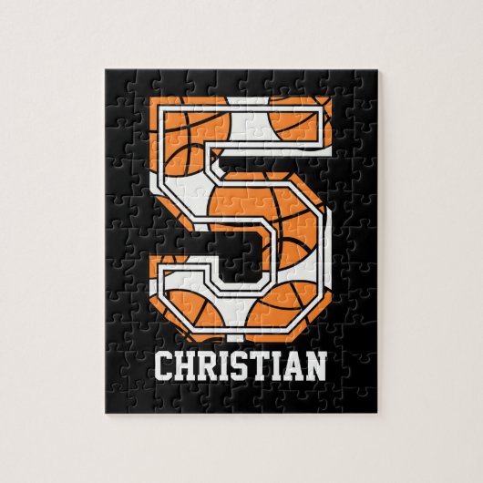 Persoonlijk Basketball Number 5 Legpuzzel (Verticaal)