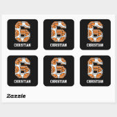 Persoonlijk Basketball Number 6 Vierkante Sticker (Vel)