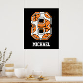 Persoonlijk Basketball Number 8 Poster (Keuken)
