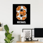 Persoonlijk Basketball Number 8 Poster (Thuiskantoor)