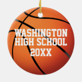 Persoonlijk Basketbalteam Kerstmis Keramisch Ornament (Achterkant)