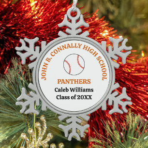Persoonlijk basketbalteam van Orange High School Tin Sneeuwvlok Ornament