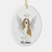 Persoonlijk Basset Hound condoleance monument Keramisch Ornament (Rechts)