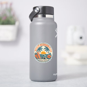 Persoonlijk Beach Reunion Club Retro Sunset Design Sticker