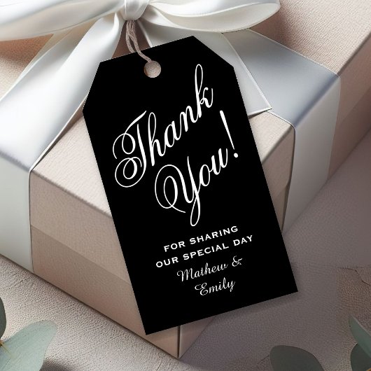 Persoonlijk bedank bruiloftsgeschenk cadeaulabel