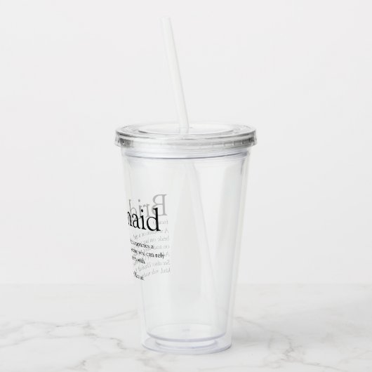 Persoonlijk bedankcadeau voor bruidsmeisje met def acryl drinkbeker (Links)
