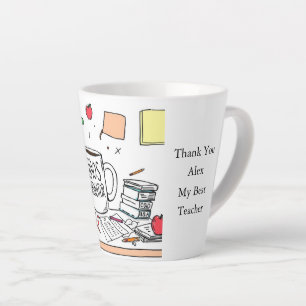 Persoonlijk bedankcadeau voor de beste leraar koff latte mok