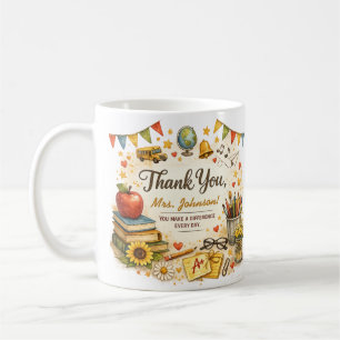 Persoonlijk bedankje voor de leraar watercolor cad koffiemok