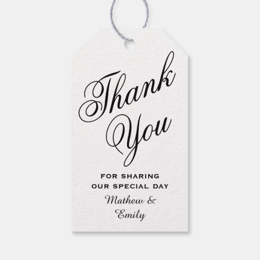 Persoonlijk bedankt voor je bruiloft cadeaulabel (Achterkant)