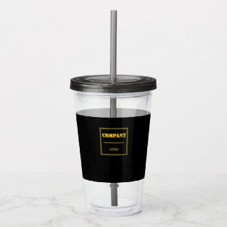 Persoonlijk Bedrijfs Zwart Modern Aangepast Zakeli Acryl Drinkbeker