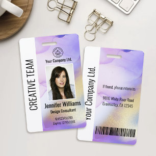 Persoonlijk bedrijfsidentificatiebadge paars badge