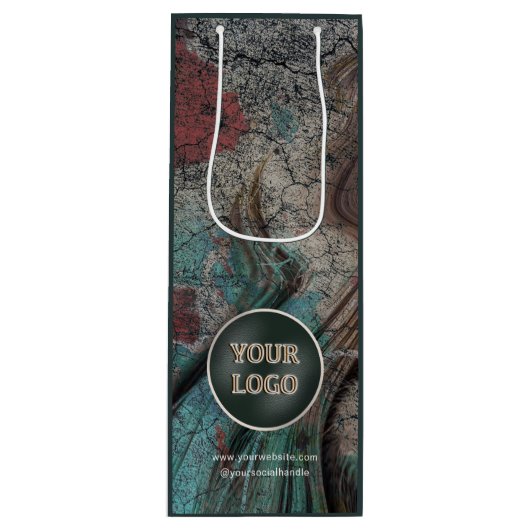 Persoonlijk bedrijfslogo | Eigen merk verpakking Wijn Cadeautas (Voorkant)