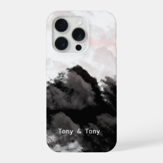Persoonlijk berglandschap in zwart-wit iPhone 15 pro hoesje