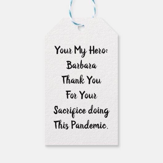 Persoonlijk Bericht Dank u Cadeaulabel (Achterkant)