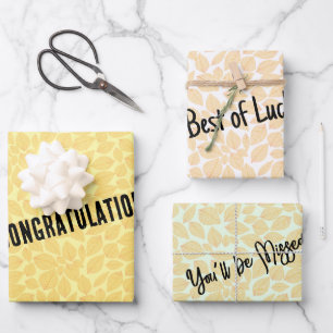 Persoonlijk bericht Gouden Gele Blad Inpakpapier Vel