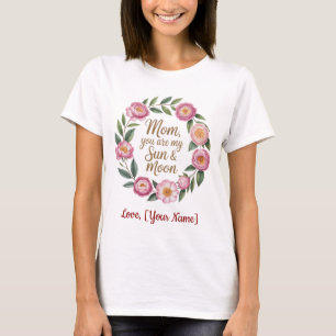 Persoonlijk 'Beste Moeder Ooit' Bloemenkrans T-shi T-shirt
