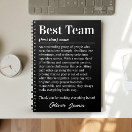 Persoonlijk Beste Team Waarderings Kantoorcadeau Notitieboek