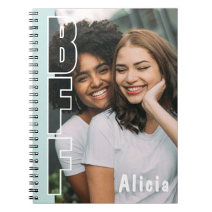 Persoonlijk BFF-foto-illusie turkooizen notitieboe Notitieboek