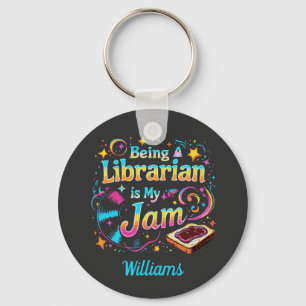 Persoonlijk bibliothecarisgeschenk sleutelhanger