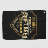 Persoonlijk bierlabel brouwerijbar golfhanddoek (Horizontaal)