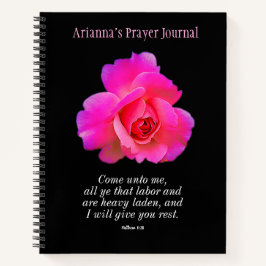 Persoonlijk Bijbeltekst Dagboek Roos Bloemmotief Notitieboek