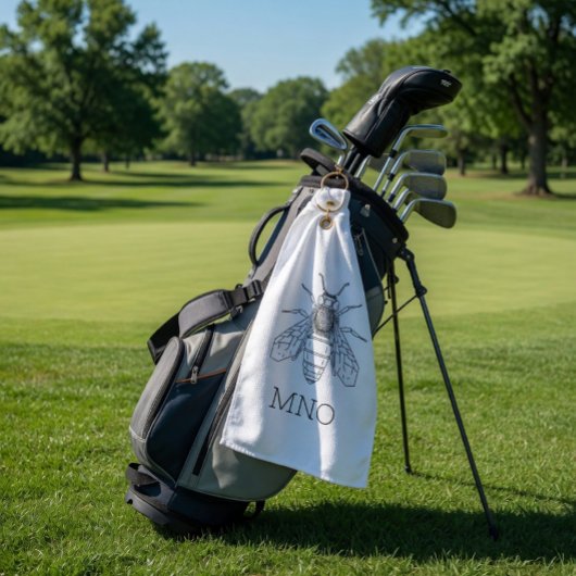 Persoonlijk Bijenmonogram Golfhanddoek