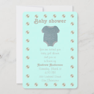 Persoonlijk, blauw baby shower kaart