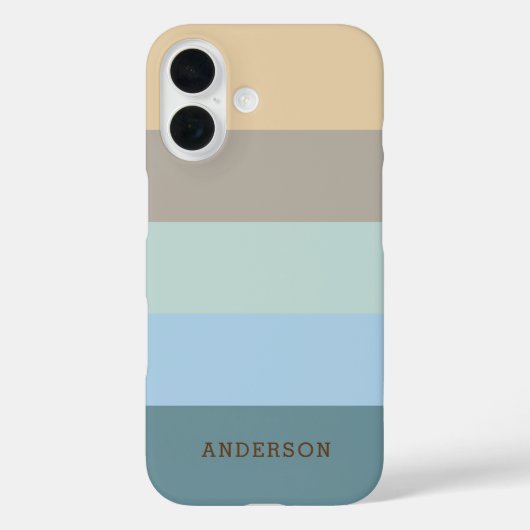 Persoonlijk - Blauw bruin en beige Turquoise Case-Mate iPhone Case (Achterkant)
